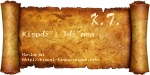 Kispál Tímea névjegykártya